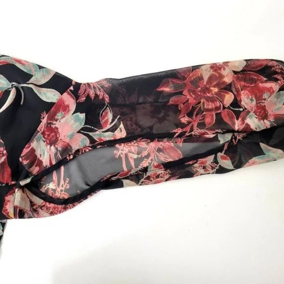 LuLu's Black Floral Chiffon Dress - Picture 7 of 7